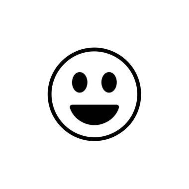 Ağzı ve gözleri olan siyah çizgili gülen yüz ikonu. Şeffaf bir arkaplanda izole edilmiş pozitif sembol neşe, mutluluk ve pozitifliği ifade ediyor..