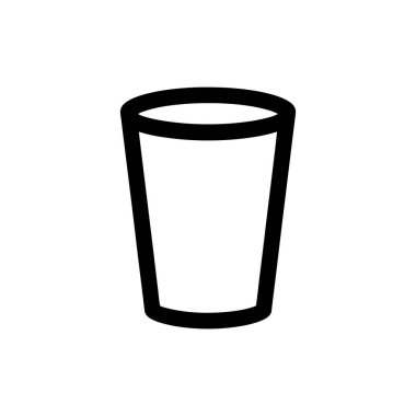 İzole edilmiş siyah çizgi çizimi şeffaf bir arkaplanda boş bir cam siluet gösteriyor. Temiz, minimalist tarzda içki takımı tasarımı.