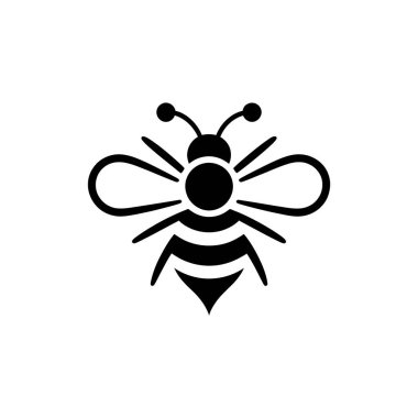 Uçan bir bal arısının izole edilmiş siyah tasarımı. Şeffaf bir zemin üzerinde kanatları ve iğnesi olan basit bir böcek tasvir eder. Temiz ve minimalist kompozisyonlar için idealdir..