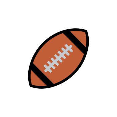 Siyah çizgileri, beyaz bağcıkları, temiz çizgileri ve modern bir vektör tasarımını gösteren dinamik eğimli kahverengi Amerikan futbolunun dijital çizimi.