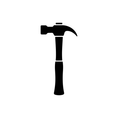 İzole edilmiş çekiç silueti, şeffaf bir zemin ile ahşap kaplama ekipmanı sergiliyor, el işi ve işçilik projeleri için mükemmel..