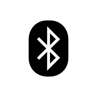 Kablosuz bağlantı ve teknoloji için basit bir bluetooth simgesi. Bağlantı ve veri aktarım sembolünü gösteren tasarım ögesi.