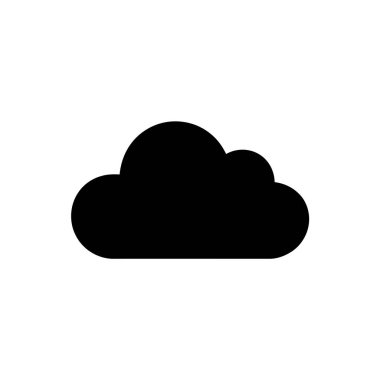İzole edilmiş, tek bir siyah bulut silueti, pürüzsüz, yuvarlak bir şekle sahip, şeffaf bir zemin üzerinde yüzüyor, bir hava ikonu gibi ideal..