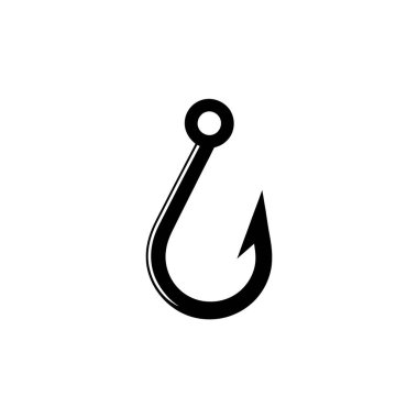 Bu görüntü, balıkçılık ekipmanları, hobiler veya sporla ilgili konuları tasvir etmek için ideal olan beyaz bir arkaplan üzerine izole edilmiş siyah bir olta içerir..