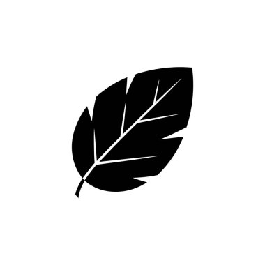Damarları gösteren basit bir yaprak siluetinin izole bir çizimi şeffaf bir arkaplan üzerinde temiz, minimalist bir botanik tasarım sağlıyor..