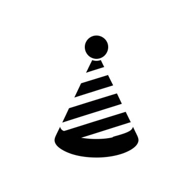 Üzerinde yuvarlak ponpon olan çizgili, konik bir parti şapkası olan, temiz, şeffaf bir arkaplan üzerine kurulmuş vektör illüstrasyonuName.