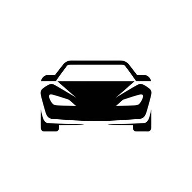 Modern bir araba siluetinin ön görüntüsü. Otomotiv tasarımı şeffaf arkaplanda düzgün çizgiler ve modernize edilmiş görünümü vurgular.