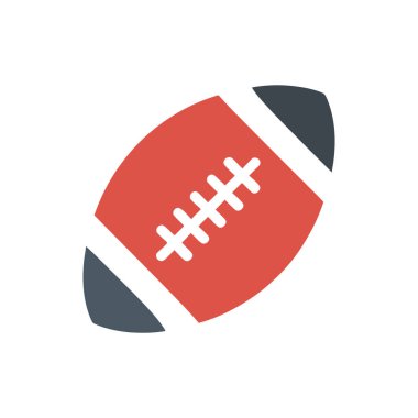 Vektör resmi, ortada beyaz bağcıklı kırmızı bir futbol topu ve gri uç kapaklar içerir. Spor, tasarım ve ilgili konular için harika.