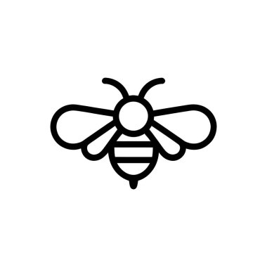 Görünür Kanatları ve Çizgili Vücut Sanatı ile Basit Siyah ve Beyaz Arı Resimleri