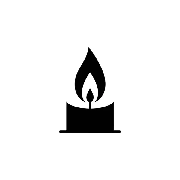Ayrı bir görüntü, beyaz arkaplanda merkezden yayılan parlak bir alevle, koyu siyah bir mum silueti içerir, basit, tek bir nesne görüntüsü.