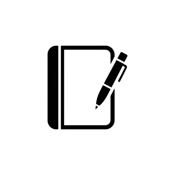 Kağıdın üzerinde şeffaf arkaplan olan siyah defter simgesi. Bir defter sayfasına resim yazma.
