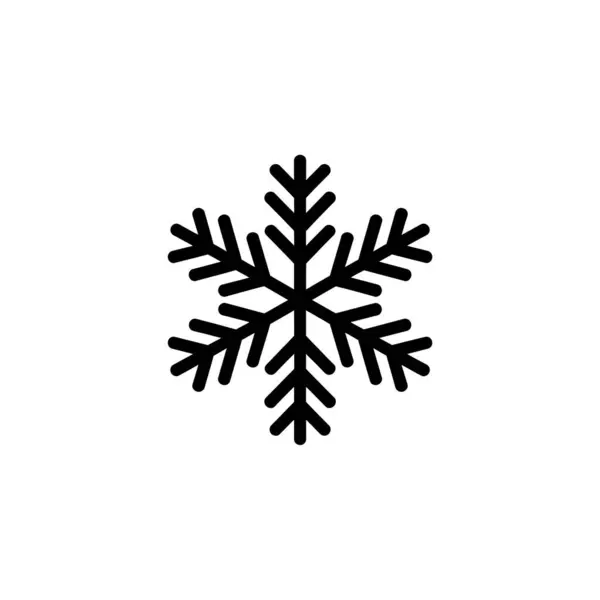 Siyah çizgili kar tanesi ikonu beyaz bir arkaplana karşı. Altı kenarlı, geometrik tasarım minimalist kışı ya da tatil temalarını anımsatıyor. Yaratıcı projeler için ideal.