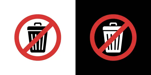 Kırmızı çemberde yasaklı sembolü olan çöp tenekesi simgesi yok. Bir görüntüde siyah çöp tenekesi var, diğerinde beyaz, diğerinde siyah..