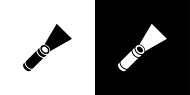 Bu resim hem siyah hem de beyaz arkaplan üzerinde fener simgesi içerir, koyu ya da açık renk şeması gerektiren tasarımlarda çok yönlü kullanım sunar.