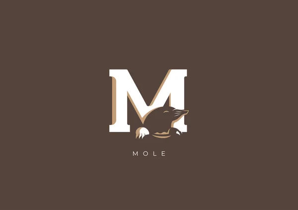 stock vector This is a modern logo of Mole, Great combination of Mole symbol with letter M as initial of Mole itself