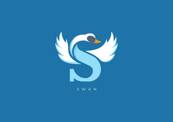 Swan Modern Logosu Kuğu Sembolünün Mükemmel Kombinasyonu Kuğu Nun Baş — Stok Vektör