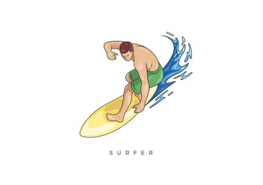 Bu Colored Surfer Stock 'tan sörfçünün bir çizimi. Kalitesini kaybetmeden herhangi bir çözünürlük için vektör dosyası.