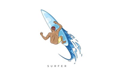 Bu Colored Surfer Stock 'tan sörfçünün bir çizimi. Kalitesini kaybetmeden herhangi bir çözünürlük için vektör dosyası.