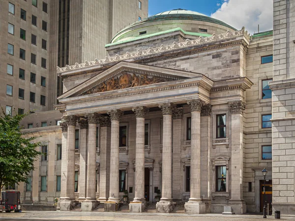 Antigo Edifício Banco Montreal Place Armes Montreal Quebec Canadá — Fotografia de Stock