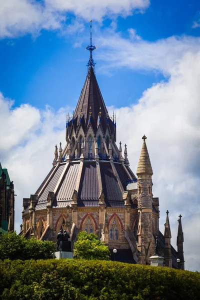 View Library Parliament Top Parliament Hill Rear Central Block Ottawa — Stock Photo, Image