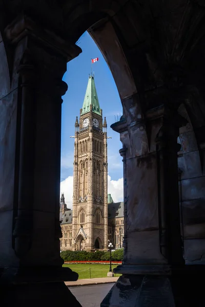 Kilátás Béke Torony Tetején Parlament Hill Ottawa Kanada Torony Központi — Stock Fotó