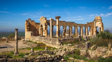 Bazilika, Volubilis, Fas 'ın güzel manzarası