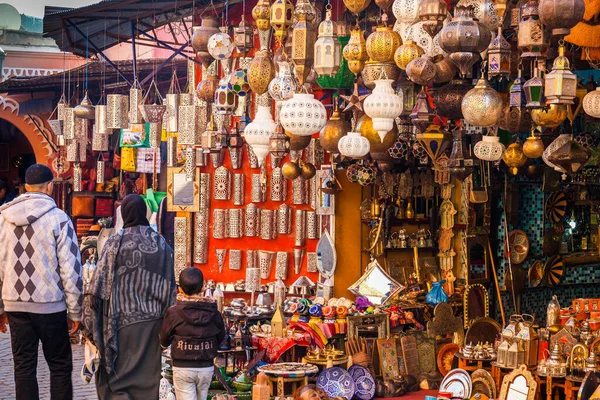 Lámparas Venta Zoco Marrakech Marruecos — Foto de Stock