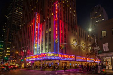 NEW YORK - CIRCA ECTOBER 2016: Rockefeller Center 'daki Radio City Music Hall, ABD
