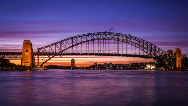 Pont Port Sydney Crépuscule Sysdney Australie — Photo