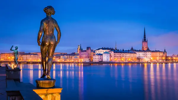 Stockholm Circa March 2016 Statues Dansen Dance Saangen Song Carl — Stock Photo, Image