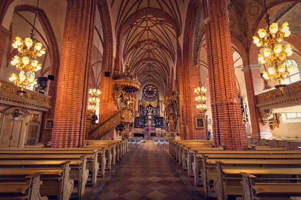 Stockholm Circa March 2016 Nawa Główna Storkyrkan Najstarszego Kościoła Gamla — Zdjęcie stockowe