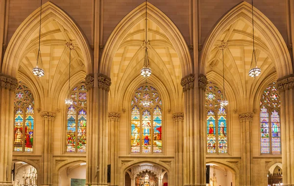 Nova Iorque Circa Outubro 2016 Belos Vitrais Catedral São Patrício — Fotografia de Stock