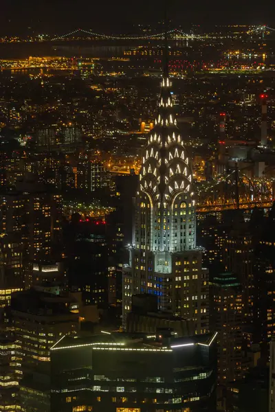 2016年10月16日 Circa Octer Chrysler Building Night New York City Usa — 图库照片