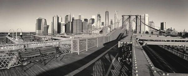 Brooklyn Köprüsü Nden Panoramik Manzara New York City Abd — Stok fotoğraf