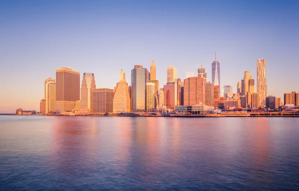 Finansal Bölge Den Skyline Aşağı Manhattan New York Abd — Stok fotoğraf