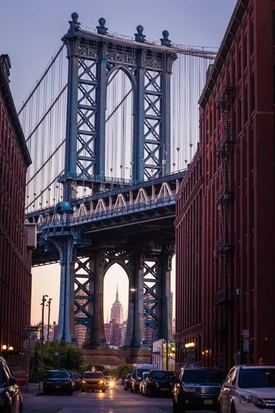 New York Circa October 2016 View Manhattan Bridge Washington Street — Stock Photo, Image