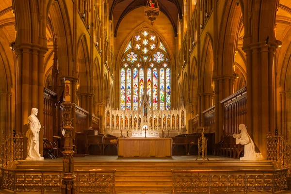 Sydney Österralien Circa August 2016Huvudaltaret Marys Cathedral Sydney Australien — Stockfoto