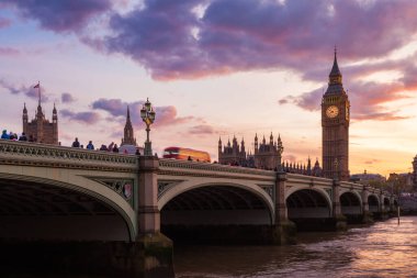 Big Ben Saat Kulesi ve Westminster Köprüsü, Londra, Birleşik Krallık