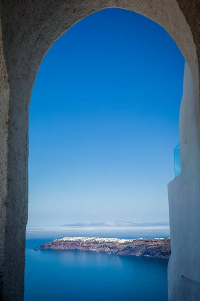 Pohled Oiu Přes Vysoký Trezor Santorini Řecko — Stock fotografie