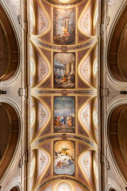 The beautiful ceiling of the Main Church (Chiesa Madre dei Santi Pietro e Paolo), Galatina, Lecce, Italy. clipart