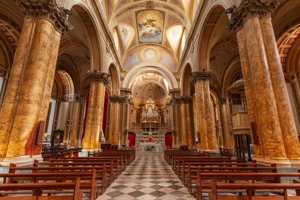 Interior Igreja Principal Chiesa Madre Dei Santi Pietro Paolo Galatina — Fotografia de Stock