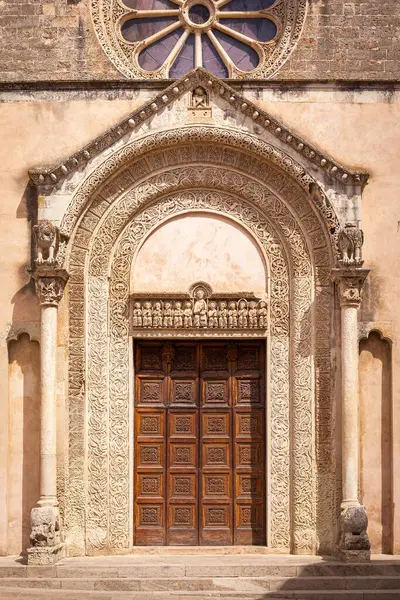 Het Portaal Van Basiliek Van Sint Catharina Van Alexandrië Galatina — Stockfoto