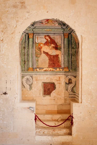 Small Chaplel Adorned Beautiful Frescoes Castle Charles Lecce Italy — Stock Photo, Image
