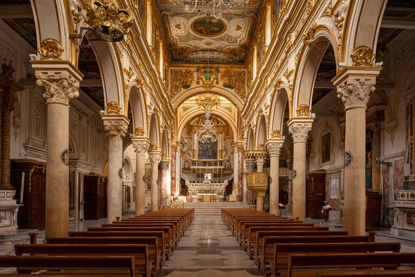 Das Prachtvolle Innere Der Kathedralenkirche Matera Italien — Stockfoto
