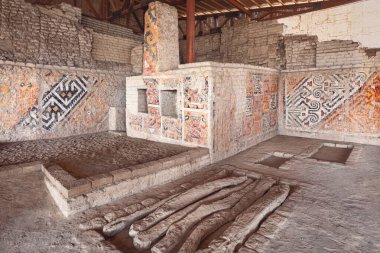 The burial site of the Lady of Cao, a powerful Mochica ruler, El Brujo archeological site, Trujillo, Peru clipart