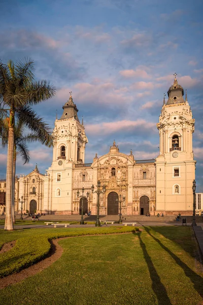 Katedralkyrkan Lima Peru Det Romersk Katolska Katedralen Som Ligger Plaza — Stockfoto