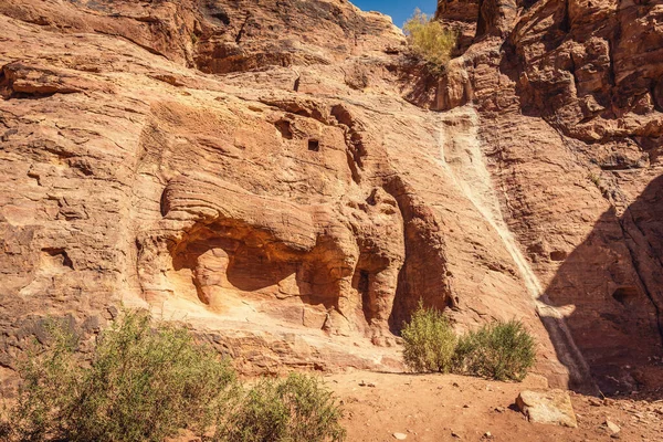 Fuente Del León Ruta Procesional Wadi Farasa Petra Jordania — Foto de Stock