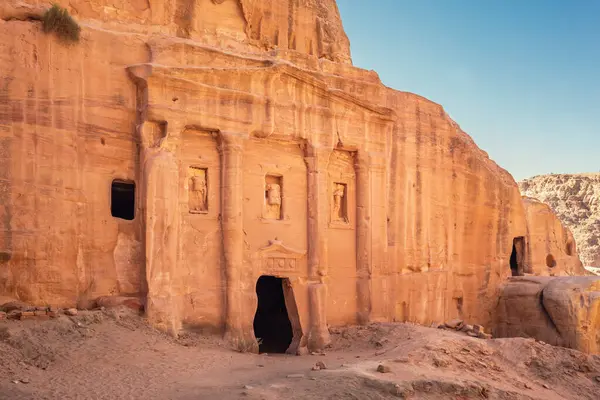 Túmulo Soldado Romano Longo Rota Processional Wadi Farasa Petra Jordânia — Fotografia de Stock