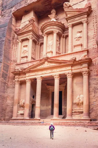 Hazine Tapınağı Khazneh Petra Ürdün — Stok fotoğraf