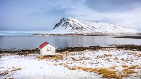 Een Vissershuis Winter Schiereiland Snaefellsnes Ijsland — Stockfoto
